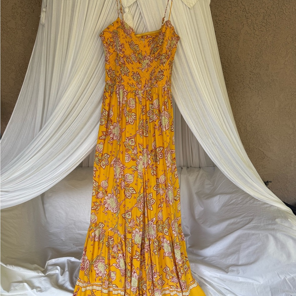 Free People Yellow Floral Jumpsuit Romper